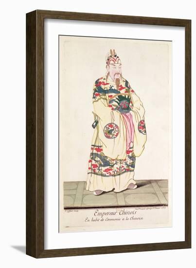 Chinese Emperor in Ceremonial Costume, from Estat Present de La Chine by Pere Bouvet, 1697-Pierre Giffart-Framed Giclee Print
