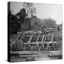Chinese Engineers Construct a Wooden Bridge by Hand on the Ledo Road, Burma, July 1944-Bernard Hoffman-Stretched Canvas