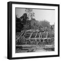 Chinese Engineers Construct a Wooden Bridge by Hand on the Ledo Road, Burma, July 1944-Bernard Hoffman-Framed Photographic Print