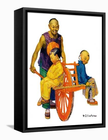 "Chinese Family,"April 2, 1927-Henry Soulen-Framed Stretched Canvas