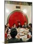 Chinese Family During Dinner at a Traditonally Decorated Restaurant-null-Mounted Photographic Print