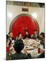 Chinese Family During Dinner at a Traditonally Decorated Restaurant-null-Mounted Photographic Print