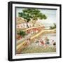 Chinese Farmers Harvesting Rice-null-Framed Giclee Print