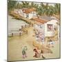 Chinese Farmers Sieving Rice-null-Mounted Premium Giclee Print