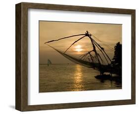 Chinese Fishing Nets at Sunset, Kochi (Cochin), Kerala, India, Asia-Stuart Black-Framed Photographic Print