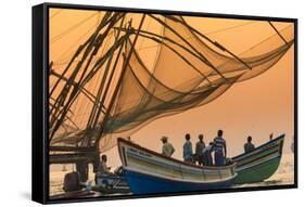 Chinese Fishing Nets, Cochin, Kerala, India-Peter Adams-Framed Stretched Canvas