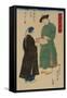 Chinese from Nanking Admire Koshu? Fan (Shincho? Nankinjin Kansho Koshu? O?Gi No Zu)-Sadahide Utagawa-Framed Stretched Canvas