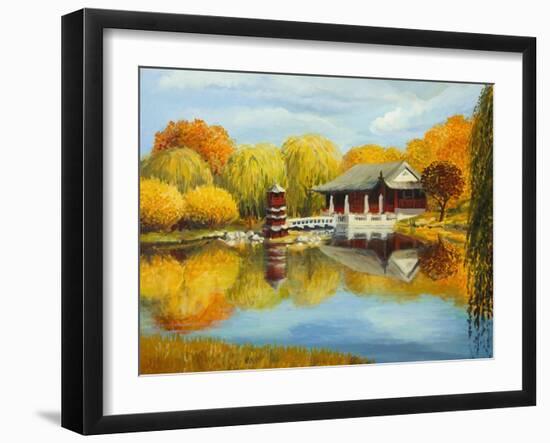 Chinese Garden In Berlin-kirilstanchev-Framed Art Print