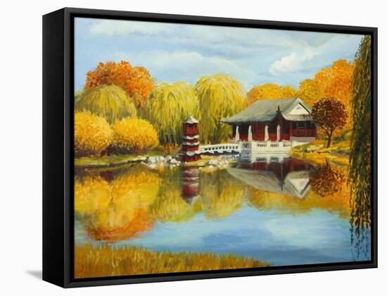 Chinese Garden In Berlin-kirilstanchev-Framed Stretched Canvas