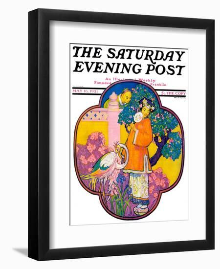 "Chinese Garden," Saturday Evening Post Cover, May 16, 1931-Henry Soulen-Framed Premium Giclee Print