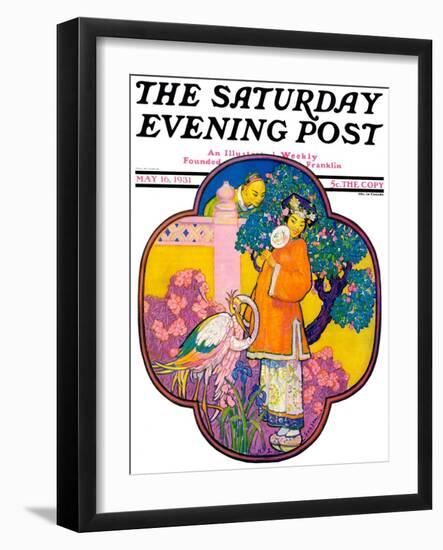 "Chinese Garden," Saturday Evening Post Cover, May 16, 1931-Henry Soulen-Framed Giclee Print