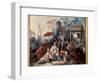 Chinese Garden Scene of Chinoiseries Depicting a Young Woman Surrounded by Servants. Painting by Fr-Francois Boucher-Framed Giclee Print