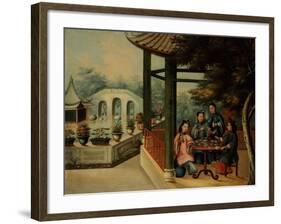 Chinese Garden Scenes with Ladies Taking Tea, Chinese School, Mid 19th Century-Wu Changshuo-Framed Giclee Print