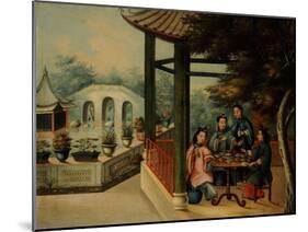 Chinese Garden Scenes with Ladies Taking Tea, Chinese School, Mid 19th Century-Wu Changshuo-Mounted Giclee Print