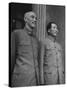 Chinese General Chiang Kai Shek Standing Side by Side W. Communist Ldr. Mao Tse Tung-null-Stretched Canvas