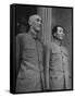 Chinese General Chiang Kai Shek Standing Side by Side W. Communist Ldr. Mao Tse Tung-null-Framed Stretched Canvas