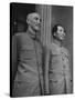 Chinese General Chiang Kai Shek Standing Side by Side W. Communist Ldr. Mao Tse Tung-null-Stretched Canvas