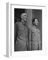 Chinese General Chiang Kai Shek Standing Side by Side W. Communist Ldr. Mao Tse Tung-null-Framed Photographic Print