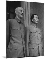 Chinese General Chiang Kai Shek Standing Side by Side W. Communist Ldr. Mao Tse Tung-null-Mounted Photographic Print