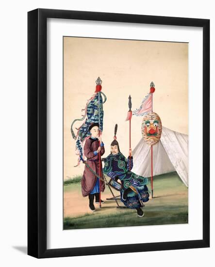 Chinese General with Standard-Bearer, C.1810-null-Framed Giclee Print