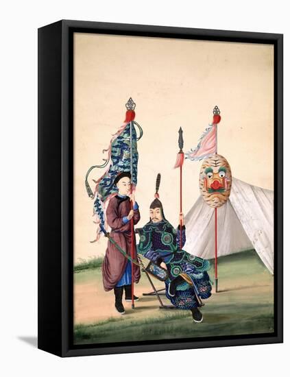 Chinese General with Standard-Bearer, C.1810-null-Framed Stretched Canvas