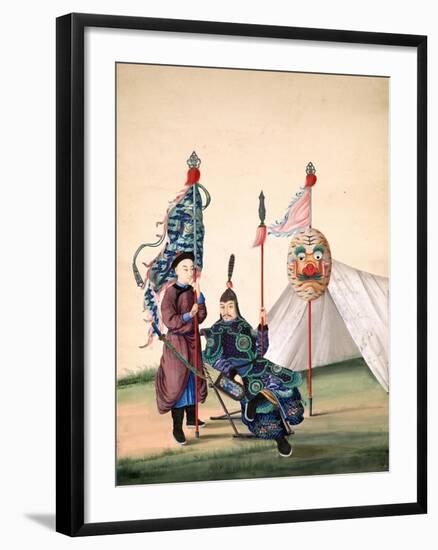 Chinese General with Standard-Bearer, C.1810-null-Framed Giclee Print