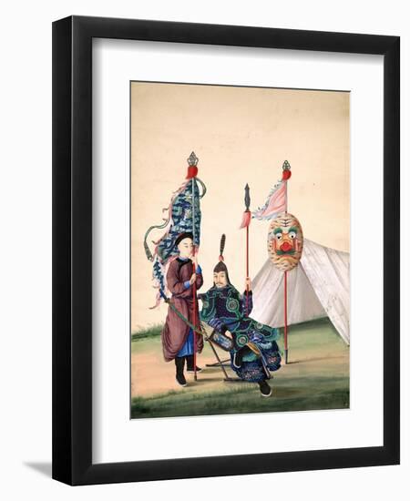 Chinese General with Standard-Bearer, C.1810-null-Framed Premium Giclee Print