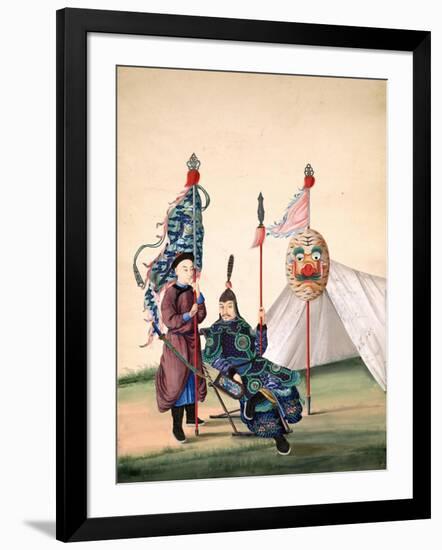 Chinese General with Standard-Bearer, C.1810-null-Framed Giclee Print