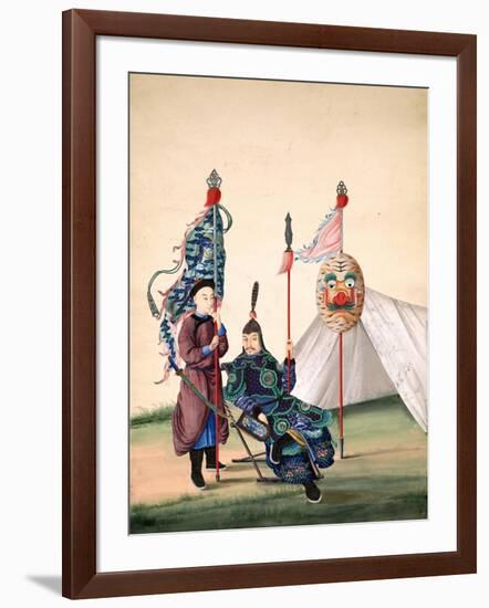 Chinese General with Standard-Bearer, C.1810-null-Framed Giclee Print