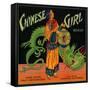 Chinese Girl Orange Label - Riverside, CA-Lantern Press-Framed Stretched Canvas