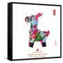 Chinese Goat Toy on White Background, Word for Goat , 2015 is Year of the Goat-kenny001-Framed Stretched Canvas