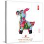 Chinese Goat Toy on White Background, Word for Goat , 2015 is Year of the Goat-kenny001-Stretched Canvas