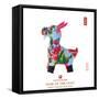 Chinese Goat Toy on White Background, Word for Goat , 2015 is Year of the Goat-kenny001-Framed Stretched Canvas