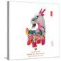 Chinese Goat Toy on White Background, Word for Goat , 2015 is Year of the Goat-kenny001-Stretched Canvas