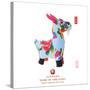 Chinese Goat Toy on White Background, Word for Goat , 2015 is Year of the Goat-kenny001-Stretched Canvas