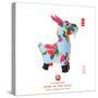 Chinese Goat Toy on White Background, Word for Goat , 2015 is Year of the Goat-kenny001-Stretched Canvas