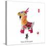 Chinese Goat Toy on White Background, Word for Goat , 2015 is Year of the Goat-kenny001-Stretched Canvas