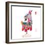 Chinese Goat Toy on White Background, Word for Goat , 2015 is Year of the Goat-kenny001-Framed Photographic Print