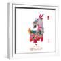 Chinese Goat Toy on White Background, Word for Goat , 2015 is Year of the Goat-kenny001-Framed Photographic Print