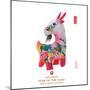 Chinese Goat Toy on White Background, Word for Goat , 2015 is Year of the Goat-kenny001-Mounted Photographic Print