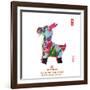 Chinese Goat Toy on White Background, Word for Goat , 2015 is Year of the Goat-kenny001-Framed Photographic Print