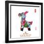 Chinese Goat Toy on White Background, Word for Goat , 2015 is Year of the Goat-kenny001-Framed Photographic Print