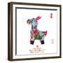 Chinese Goat Toy on White Background, Word for Goat , 2015 is Year of the Goat-kenny001-Framed Photographic Print