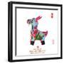 Chinese Goat Toy on White Background, Word for Goat , 2015 is Year of the Goat-kenny001-Framed Photographic Print