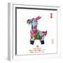 Chinese Goat Toy on White Background, Word for Goat , 2015 is Year of the Goat-kenny001-Framed Photographic Print