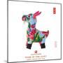 Chinese Goat Toy on White Background, Word for Goat , 2015 is Year of the Goat-kenny001-Mounted Photographic Print