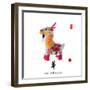 Chinese Goat Toy on White Background, Word for Goat , 2015 is Year of the Goat-kenny001-Framed Photographic Print