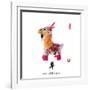 Chinese Goat Toy on White Background, Word for Goat , 2015 is Year of the Goat-kenny001-Framed Photographic Print