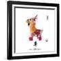 Chinese Goat Toy on White Background, Word for Goat , 2015 is Year of the Goat-kenny001-Framed Photographic Print