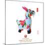 Chinese Goat Toy on White Background, Word for Goat , 2015 is Year of the Goat-kenny001-Mounted Photographic Print